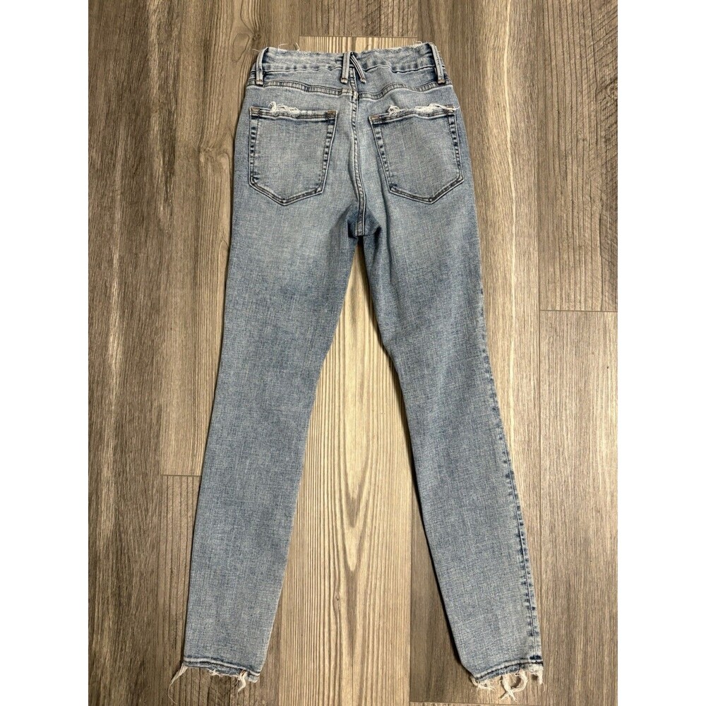 Good American Jeans Womens 2/26 Skinny High Rise Stretch Designer Frayed - Picture 7 of 8